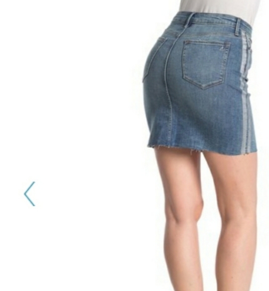 SAM EDELMAN JENNY METALLIC STRIPE DENIM MINI SKIRT - Picture 4 of 4